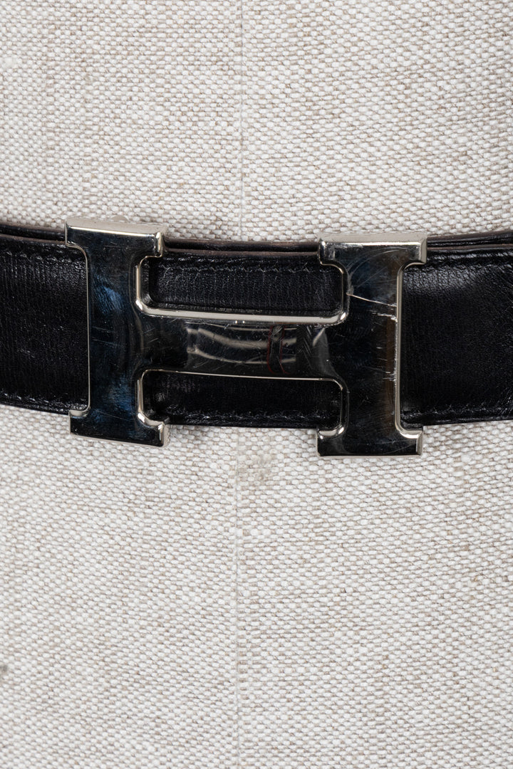 HERMÈS Constance H Belt Noir Gold