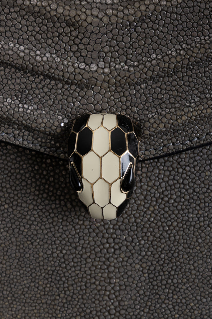 BVLGARI Serpenti Forever Crossbody Bag Silver Karung