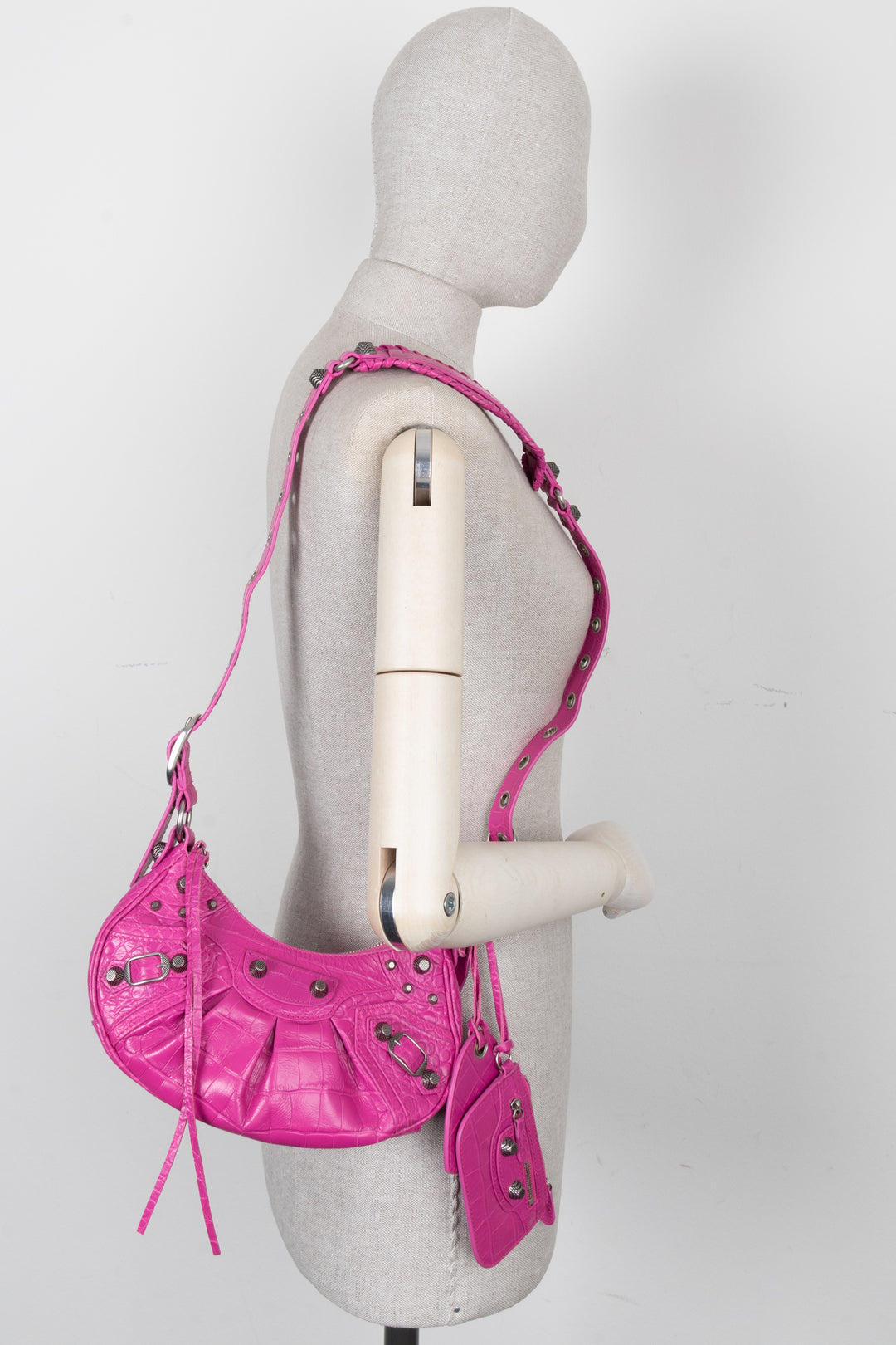 BALENCIAGA Cagole XS Shoulder Bag Hot Pink