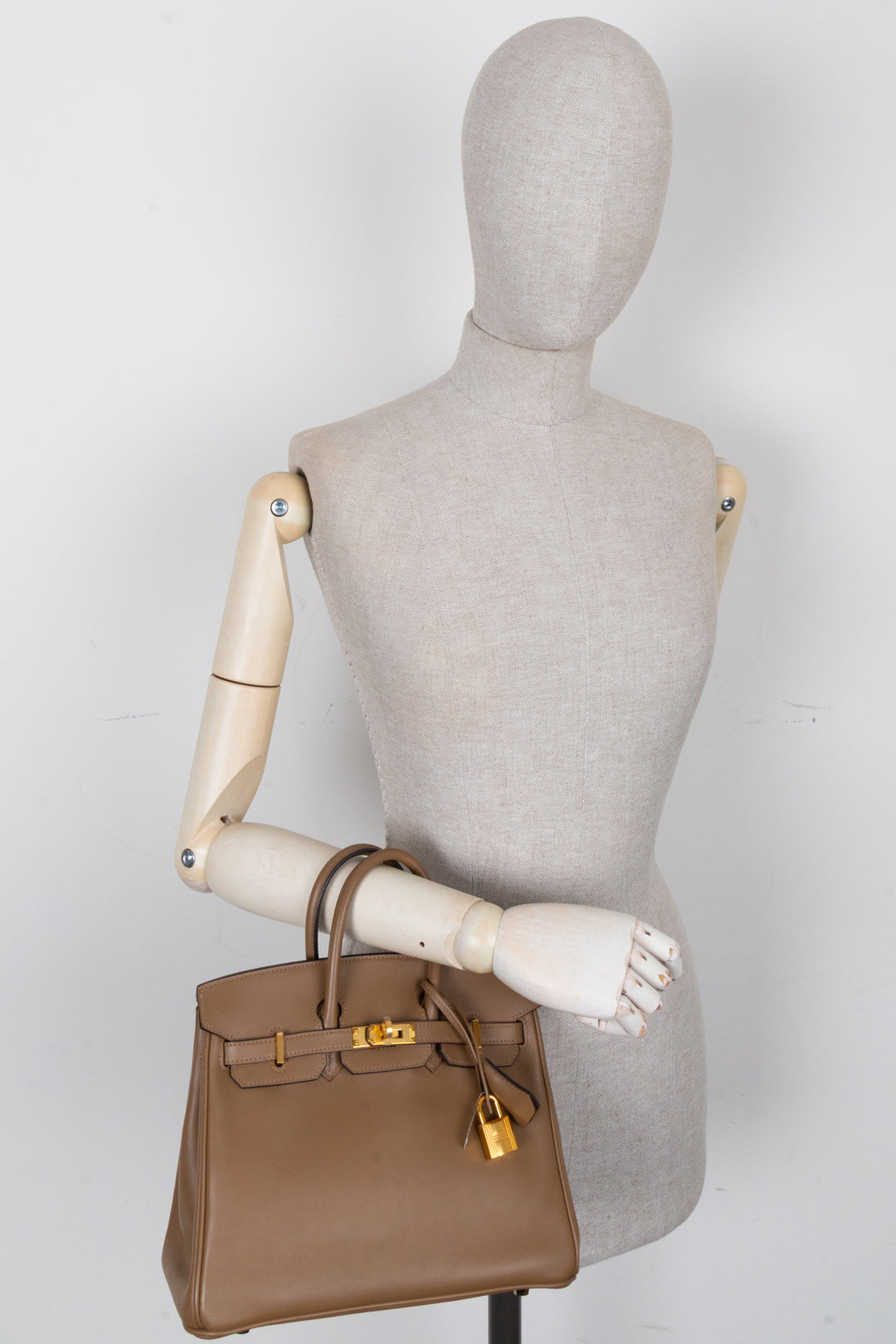 HERMÈS Birkin 25 Retourne Swift Beige De Weimar