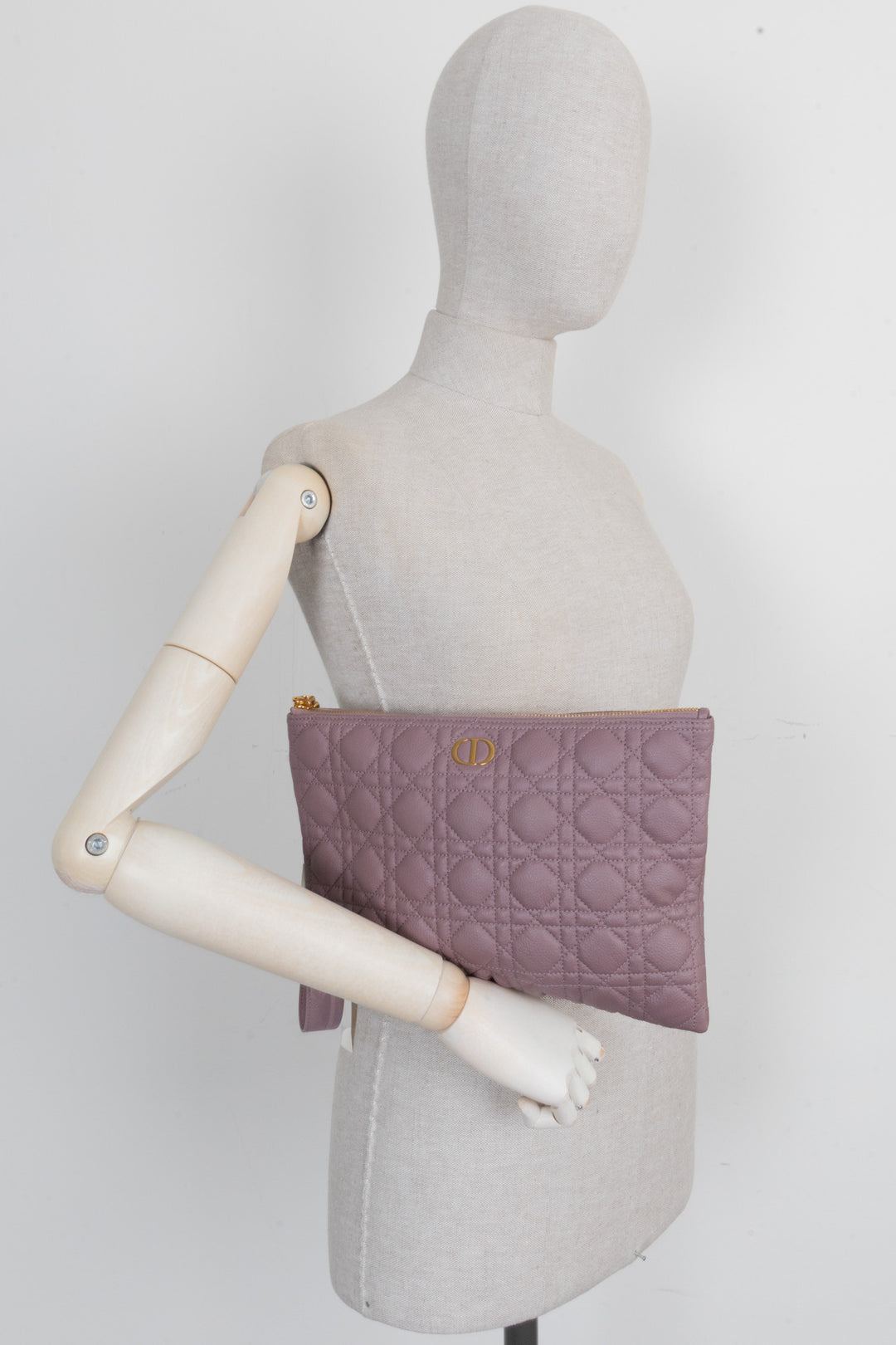 CHRISTIAN DIOR Caro Daily Pouch Large Leather Purple