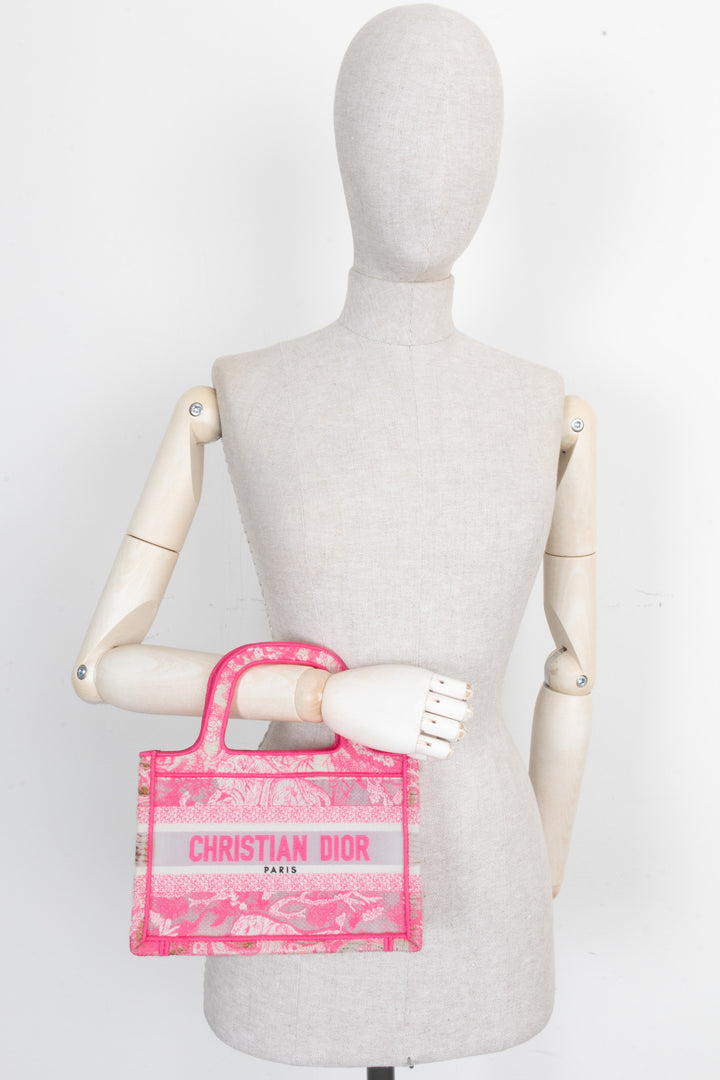 CHRISTIAN DIOR Book Tote Mini Toile De Jouy Pink