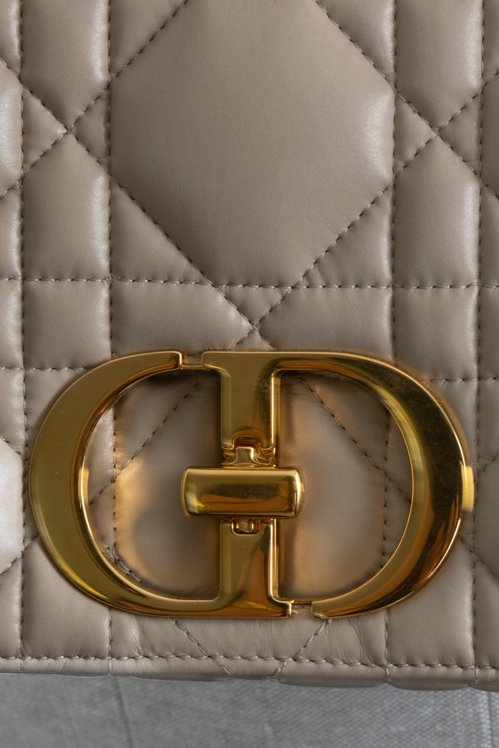 CHRISTIAN DIOR Sac Caro Medium Cuir Beige