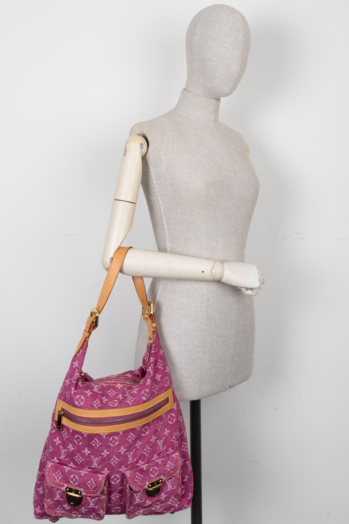 LOUIS VUITTON Baggy GM Bag Fuchsia Monogram Denim