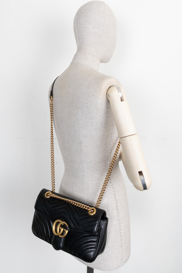 GUCCI Marmont Bag Medium Leather Black