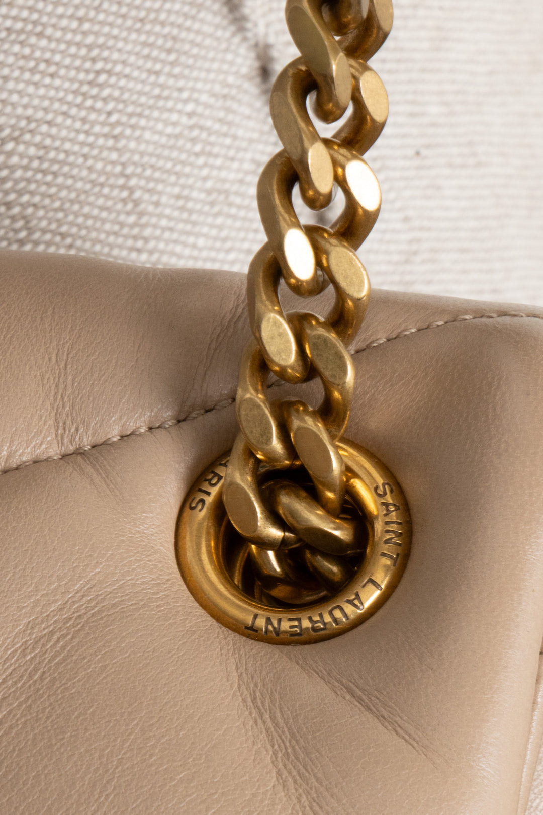 SAINT LAURENT Loulou Puffer Bag Medium Beige
