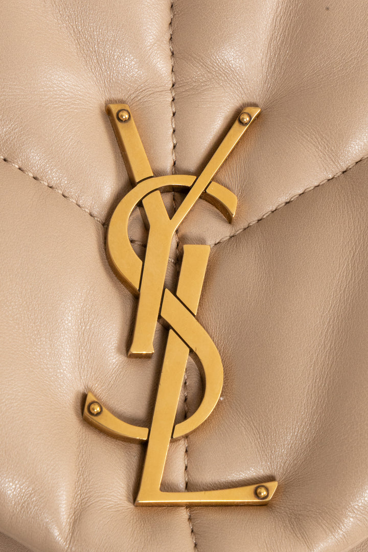 SAINT LAURENT Loulou Puffer Bag Medium Beige