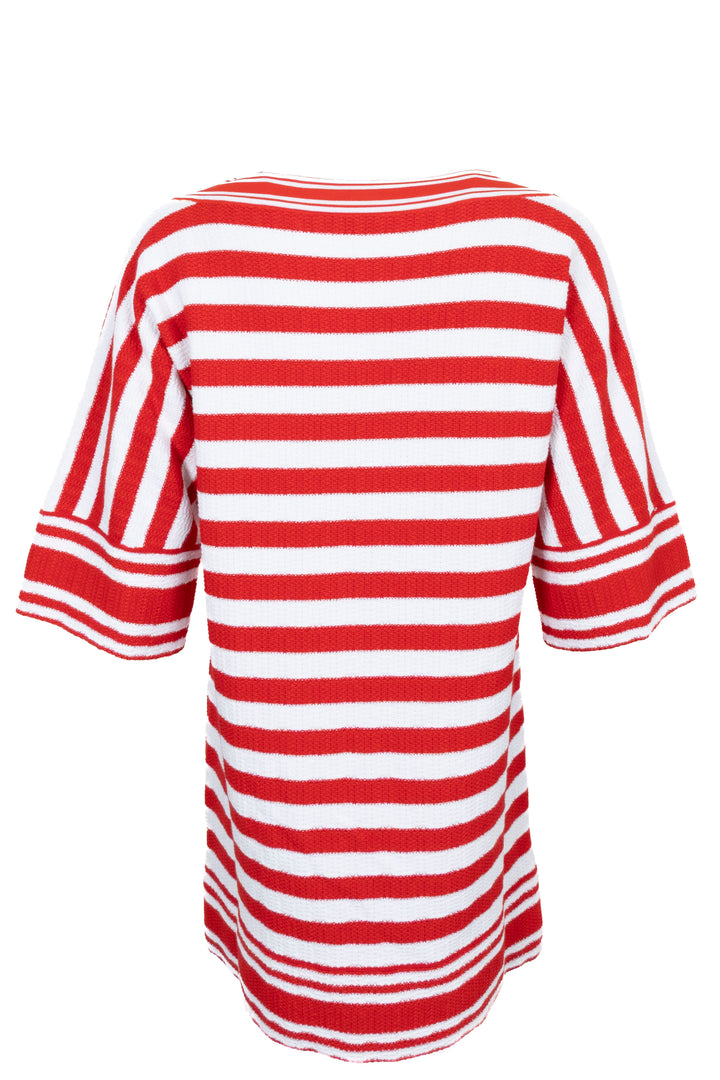 CHANEL 2019 CC Striped Dress Red White