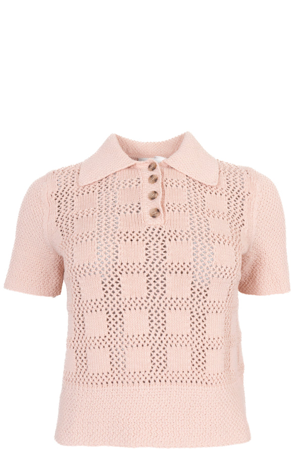 ZIMMERMANN Top en tricot de coton rose