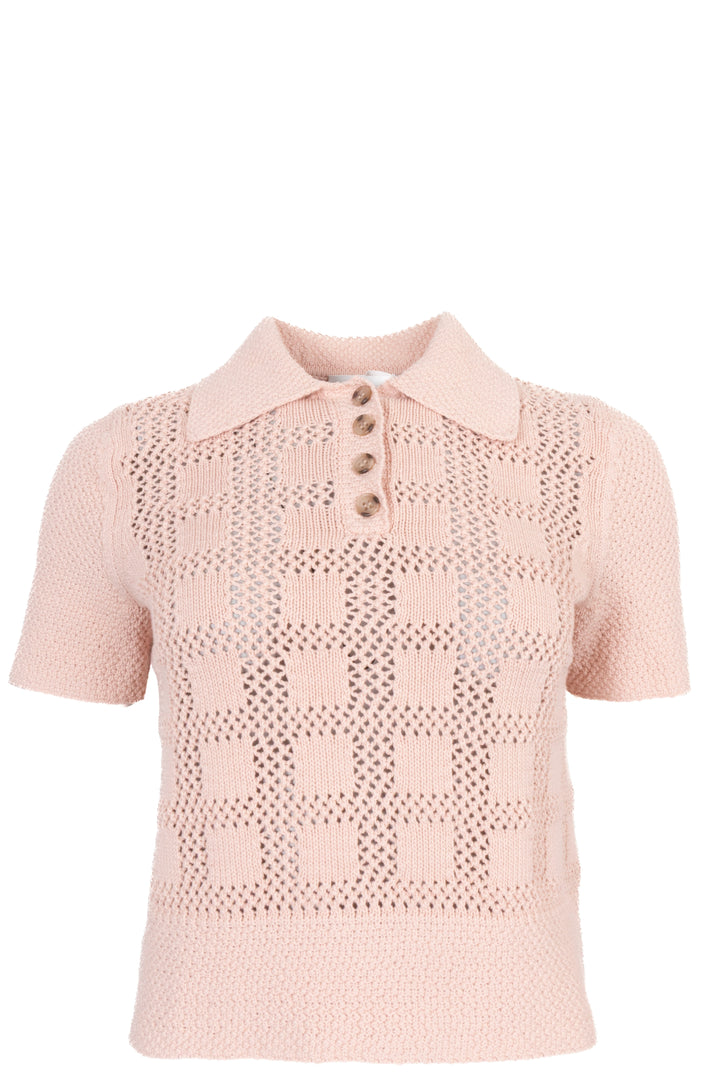 ZIMMERMANN Crochet Knit Cotton Pink Top
