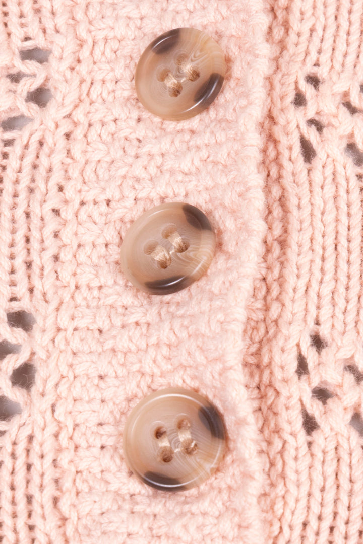 ZIMMERMANN Crochet Knit Cotton Pink Top