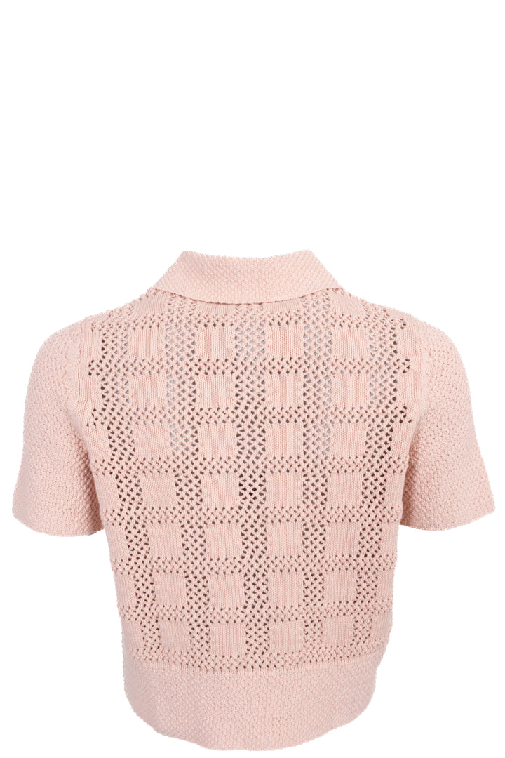 ZIMMERMANN Crochet Knit Cotton Pink Top