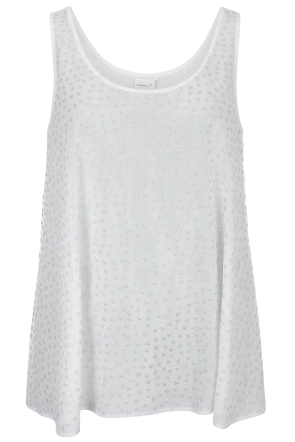 Débardeur CHANEL 2024 Étoile CC Blanc Argent