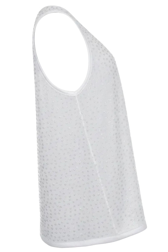 Débardeur CHANEL 2024 Étoile CC Blanc Argent