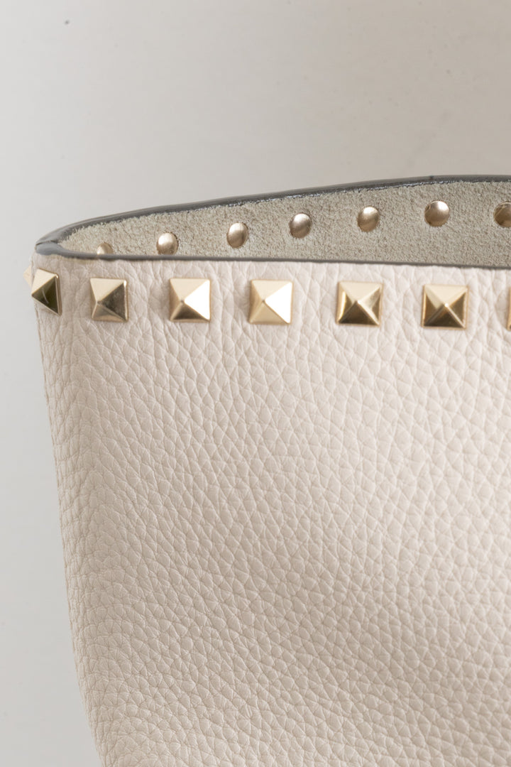 Sac cabas Rockstud ivoire VALENTINO