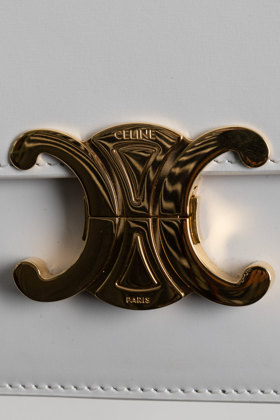 CELINE Teen Triomph Crossbody Bag White