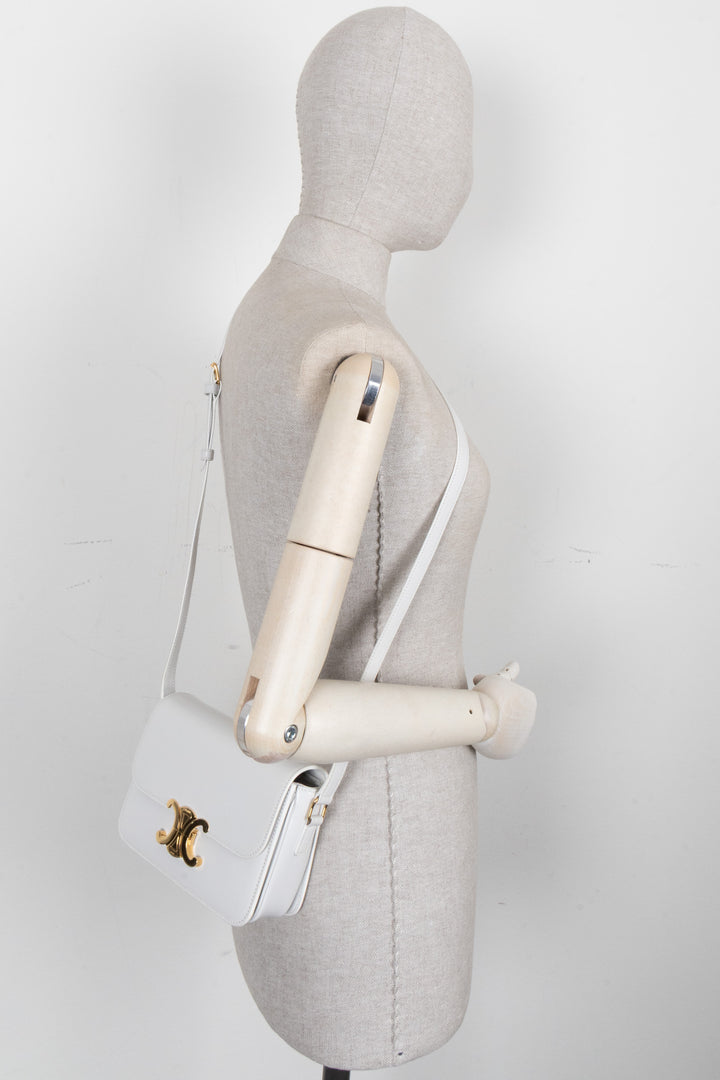 CELINE Teen Triomph Crossbody Bag White
