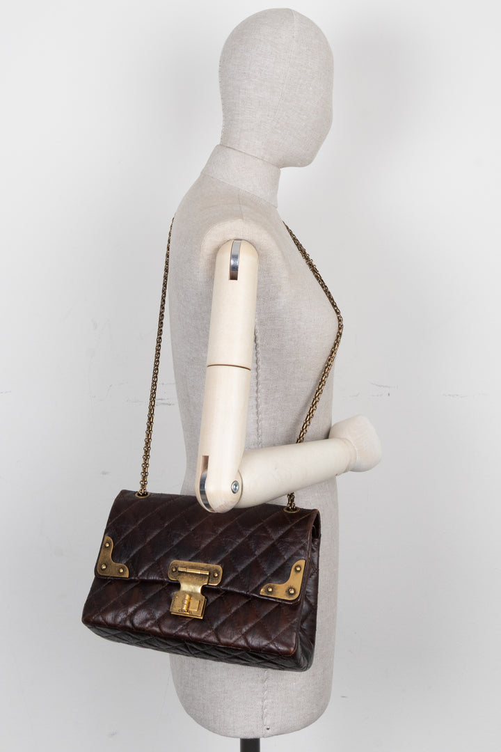 CHANEL Paris Shanghai 2.55 Reissue Medium Double Flap Brown