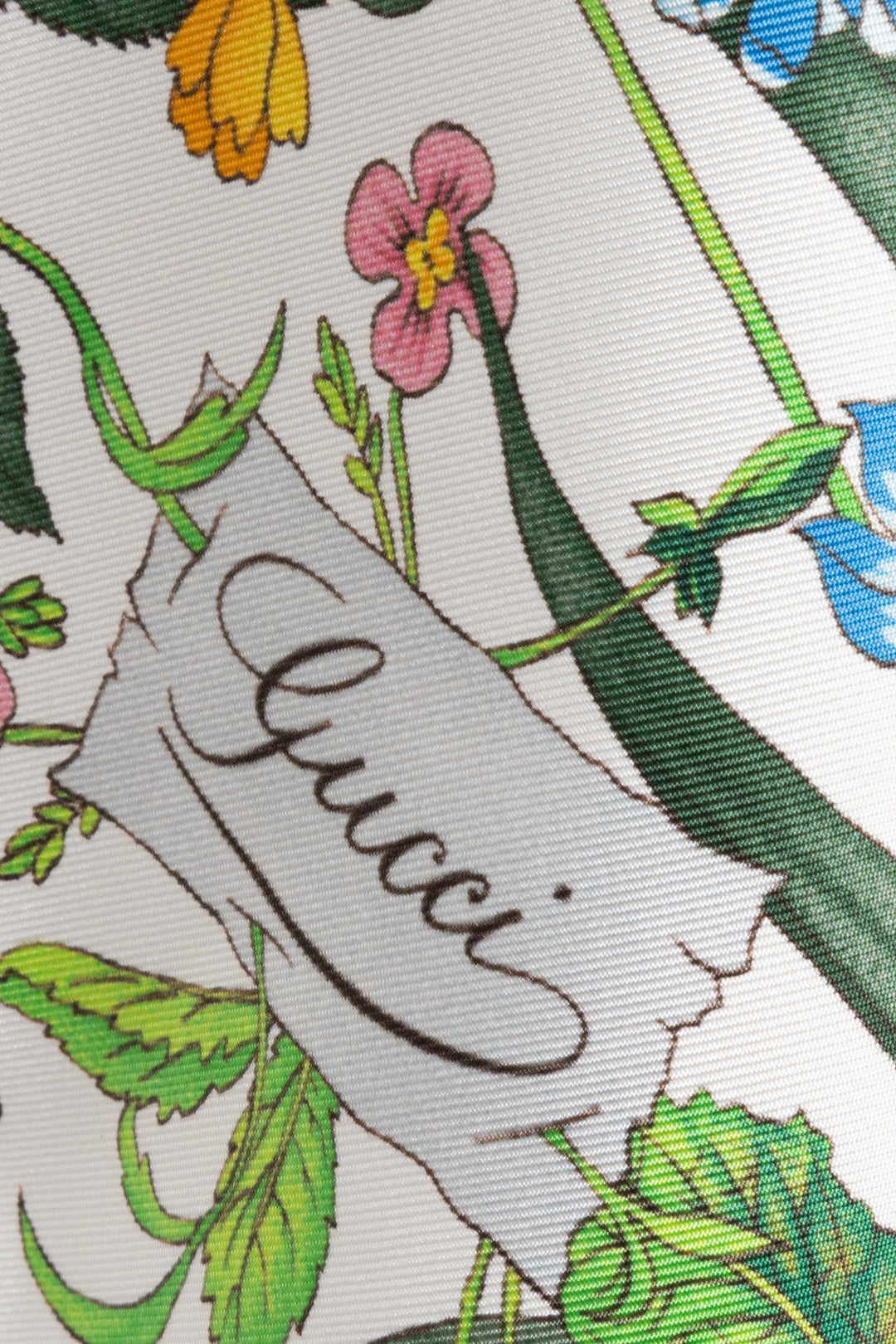 GUCCI Flora 90 Carré Soie Multicolore Blanc