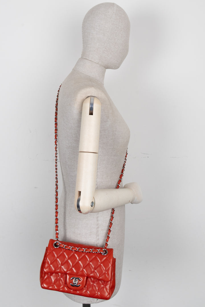 CHANEL Mini Classic Single Flap Bag Red