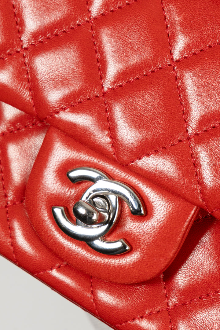CHANEL Mini Classic Single Flap Bag Red