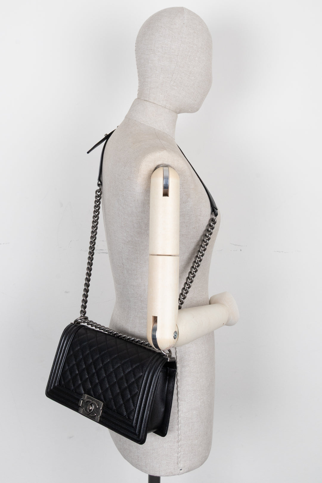 CHANEL Medium Boy Bag Black Caviar