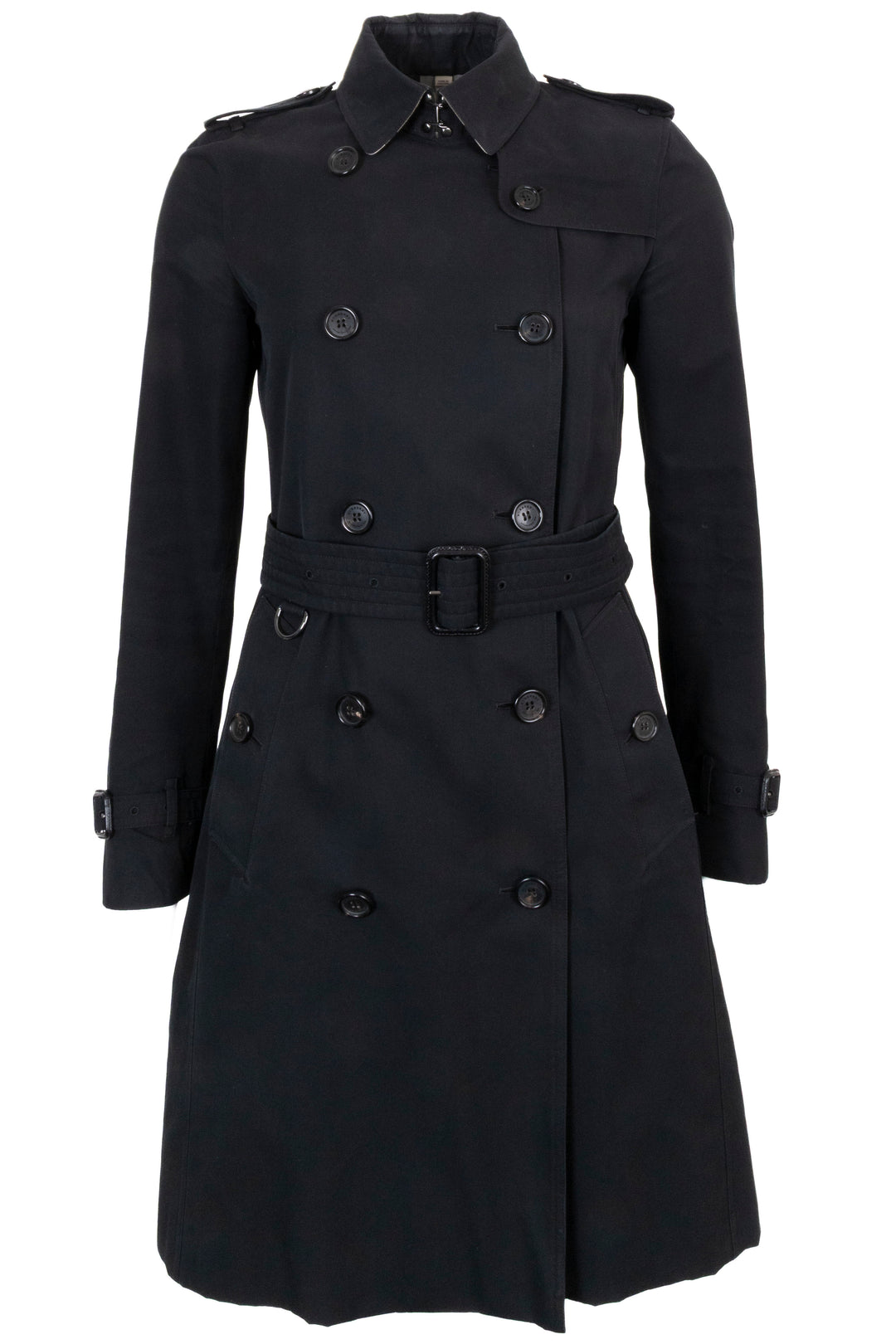 BURBERRY Prorsum Kensington Trench Coat Cotton Black