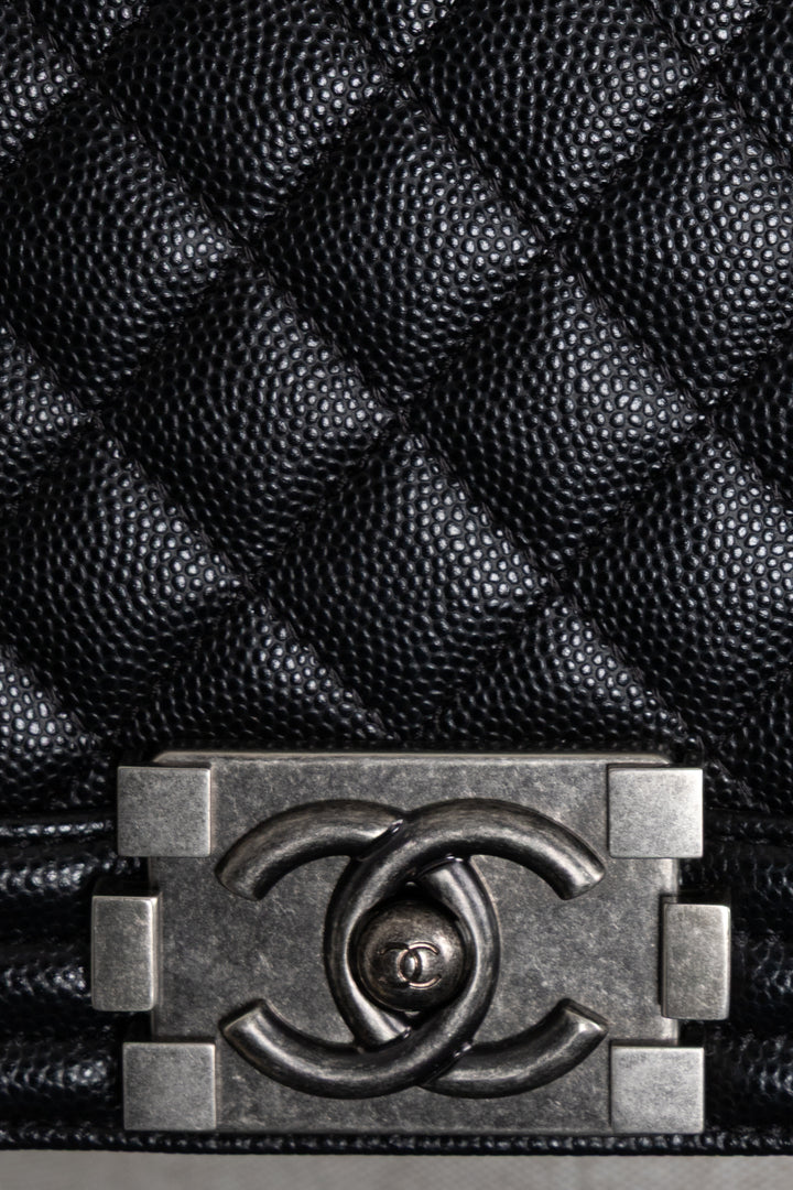 CHANEL Medium Boy Bag Black Caviar