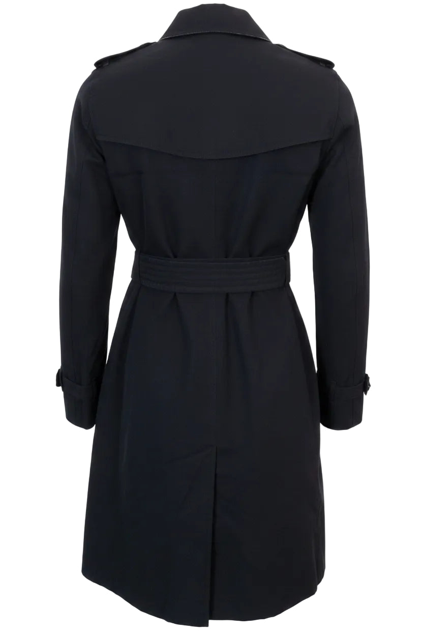 BURBERRY Prorsum Kensington Trench Coat Cotton Black
