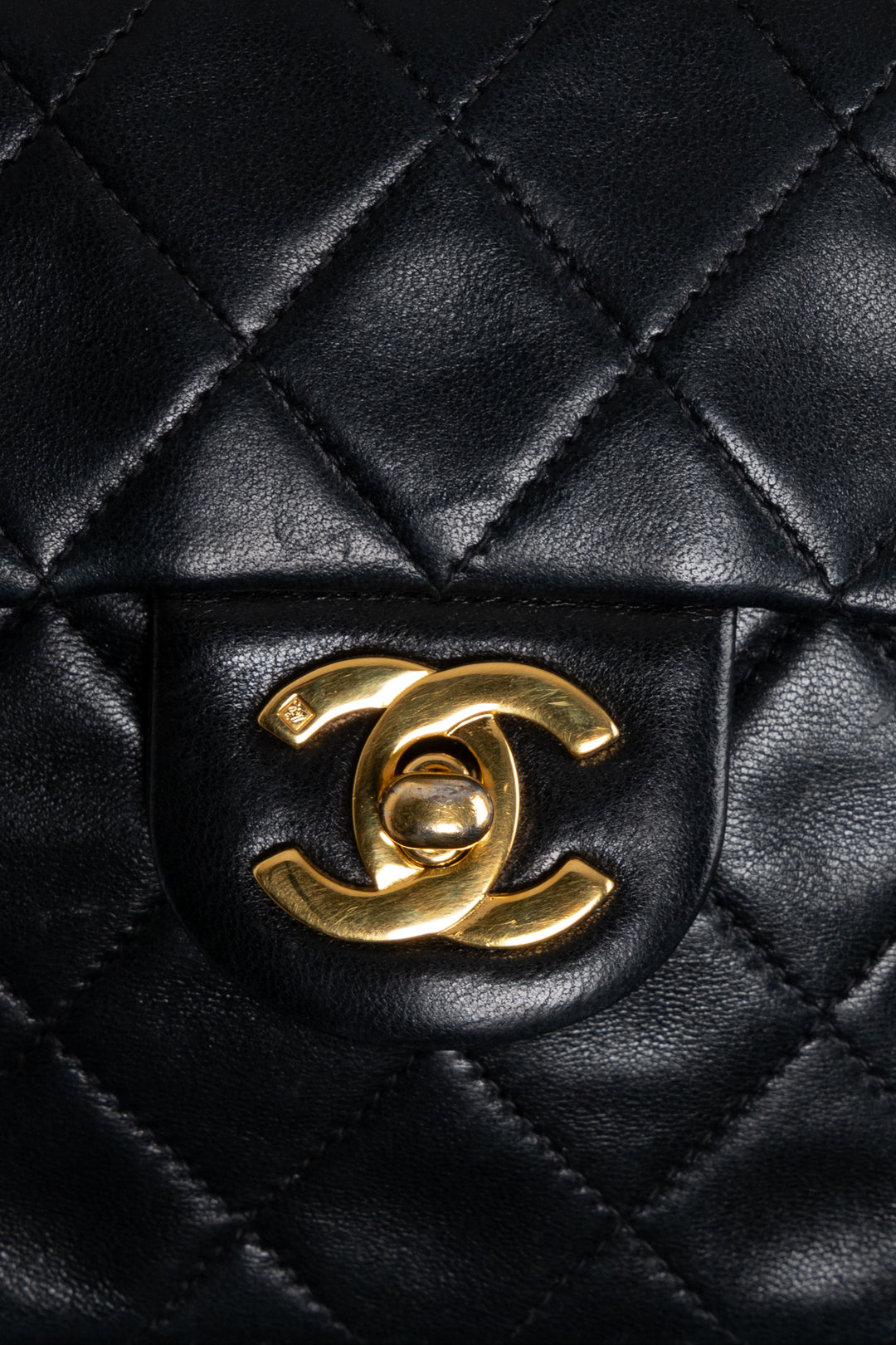 CHANEL Mini Square Single Flap Black