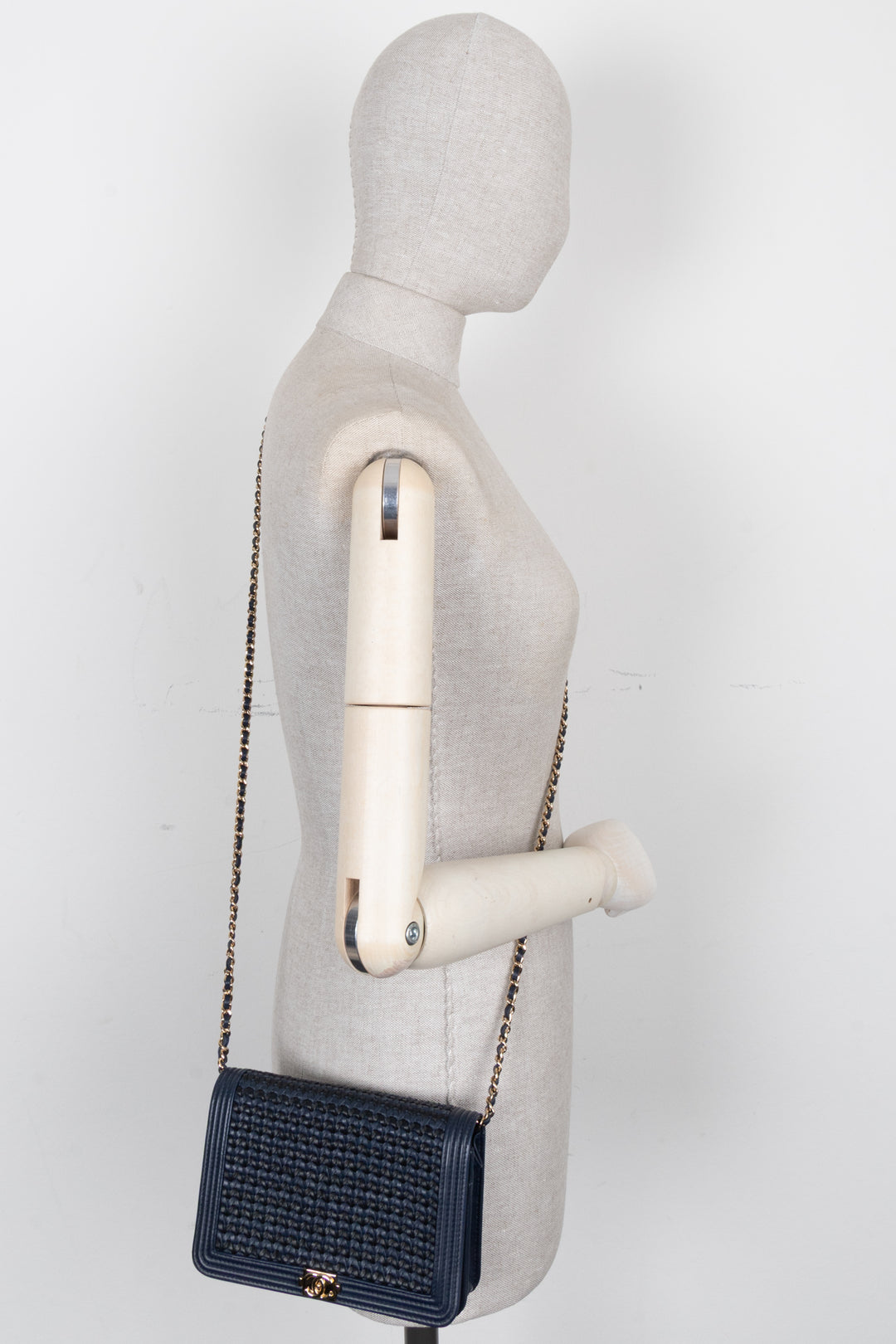 CHANEL Crocheted WOC Navy Black