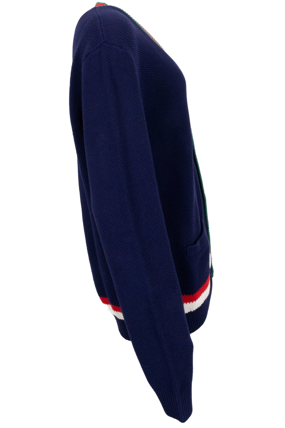 GUCCI Cardigan en maille rayée Web GG bleu