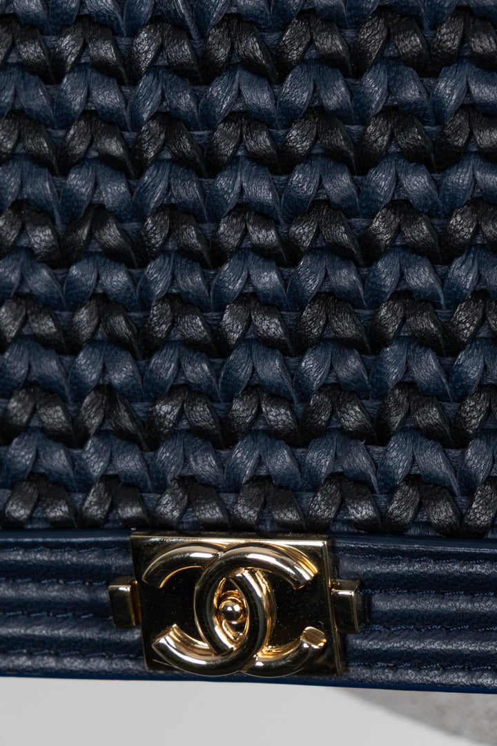 CHANEL Crocheted WOC Navy Black