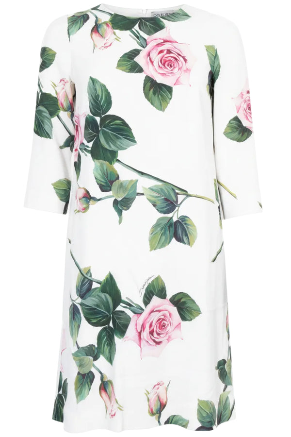 DOLCE&GABBANA Robe imprimée rose blanc