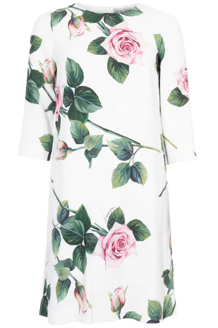 DOLCE&GABBANA Robe imprimée rose blanc