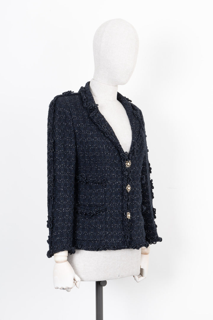 CHANEL Jacket Fantasy Tweed with Gripoix Buttons 07A