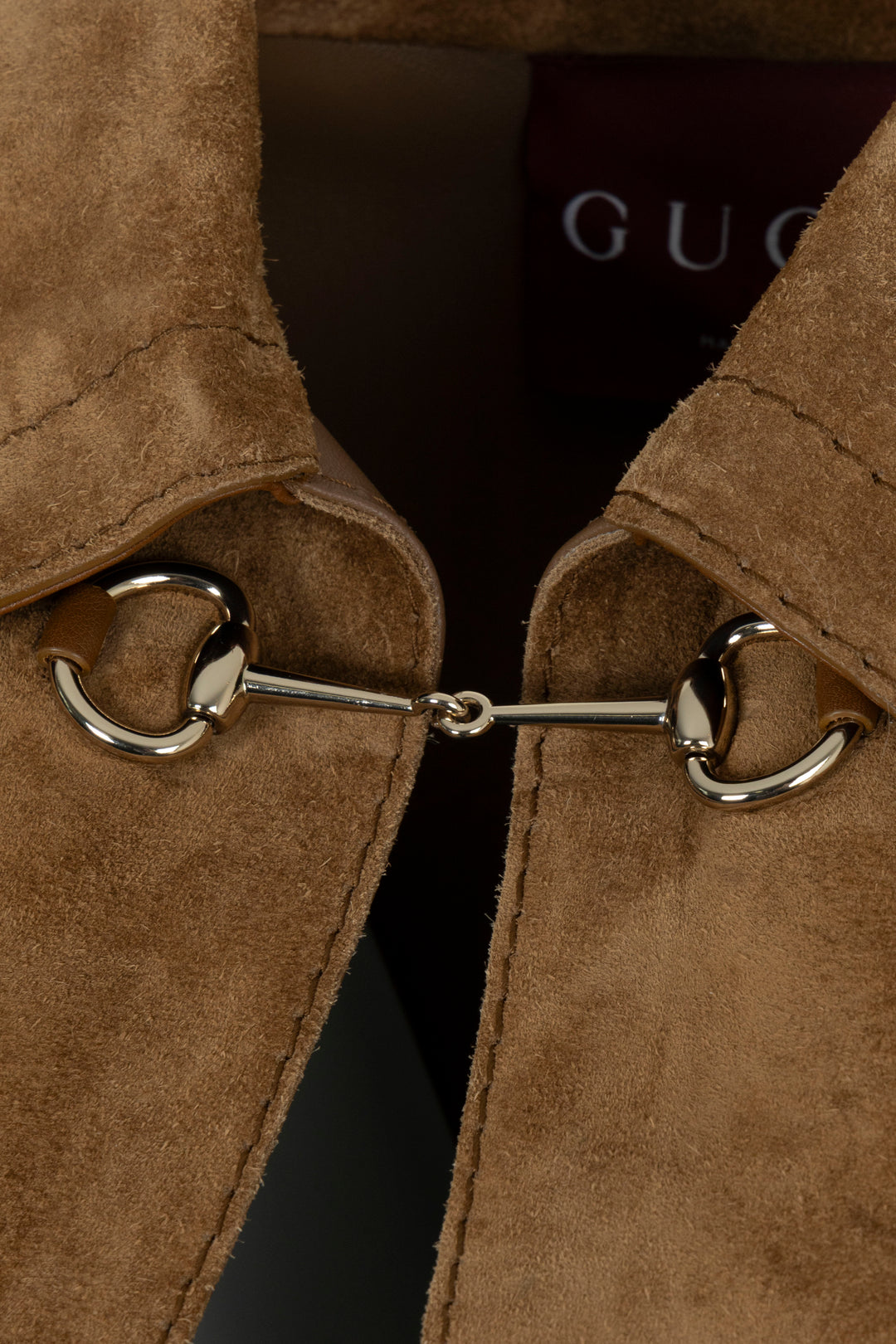 GUCCI Horsebit Suede Cape Brown