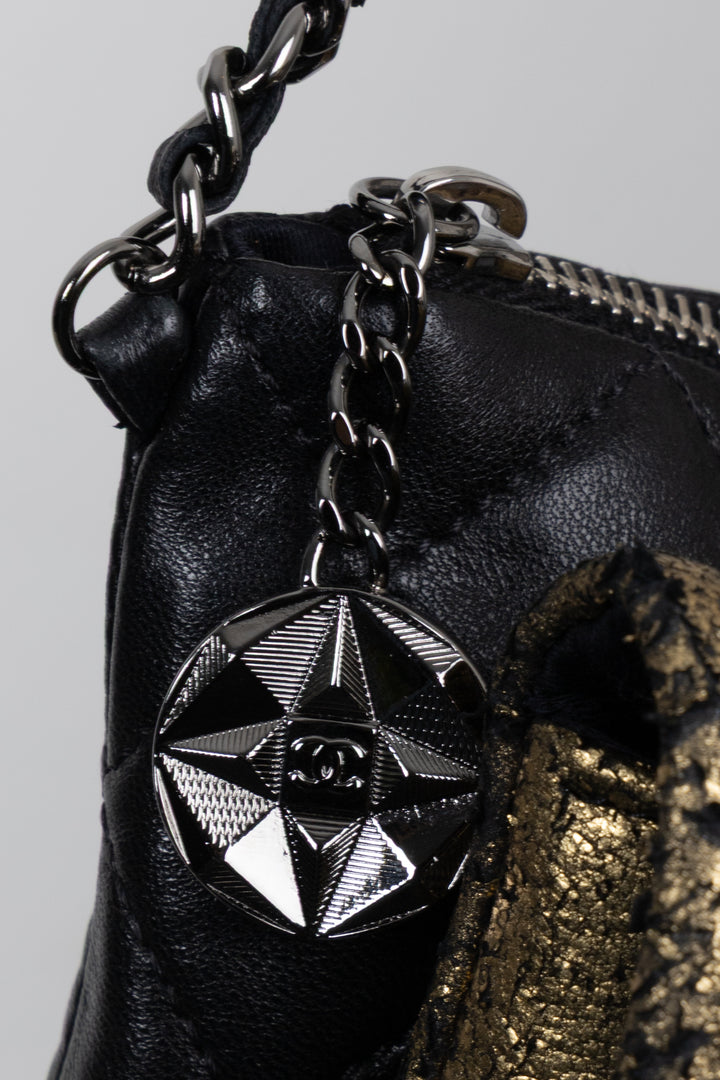 CHANEL Mineral Nights Clutch With Chain Black Gold