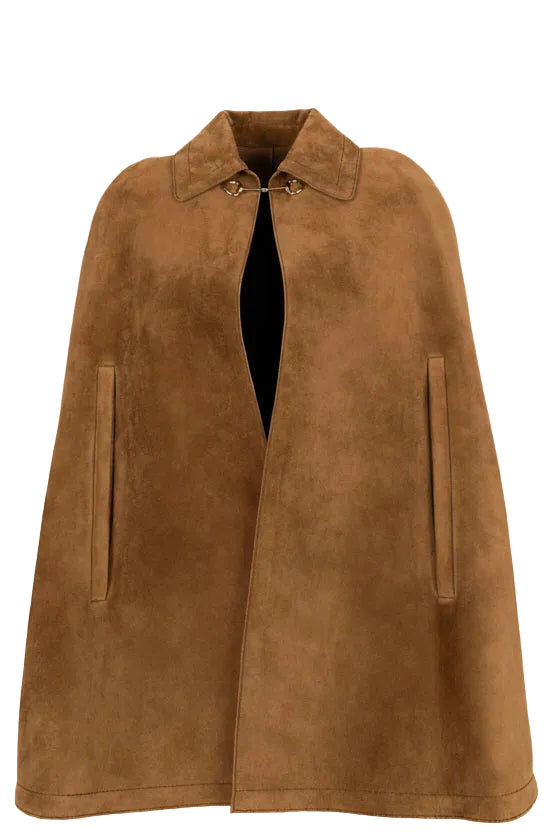 GUCCI Horsebit Suede Cape Brown