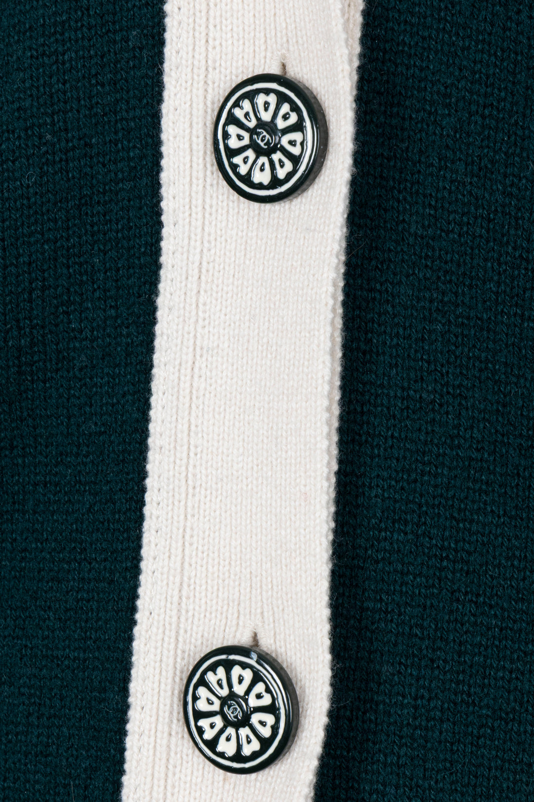 CHANEL 2016 V Neck Knit Cardigan Cashmere Green
