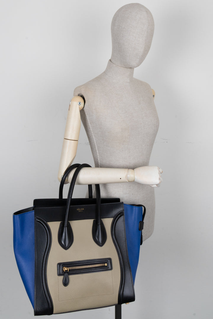 CÉLINE Luggage Mini Tricolor Blue