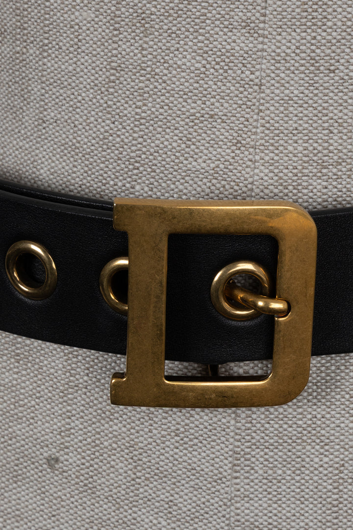 CHRISTIAN DIOR D-Fence Belt Leather Black