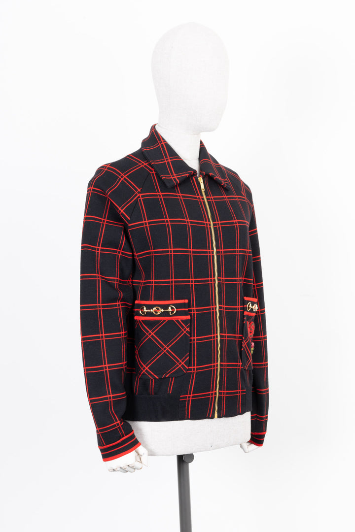 GUCCI Zumi GG Bomber Jacket Black Red