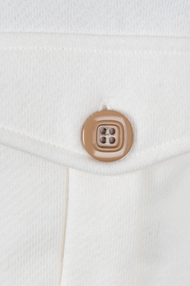 Pull GUCCI blanc à poches plaquées cerises
