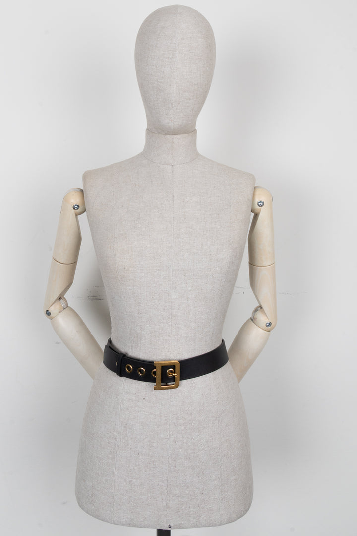 CHRISTIAN DIOR D-Fence Belt Leather Black