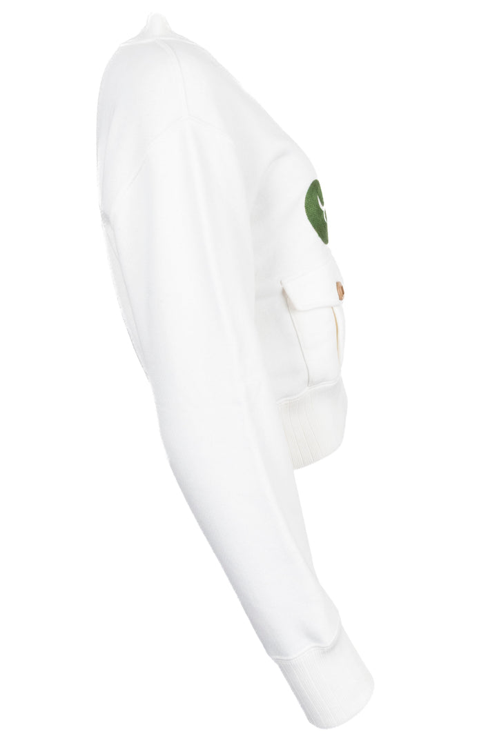 Pull GUCCI blanc à poches plaquées cerises
