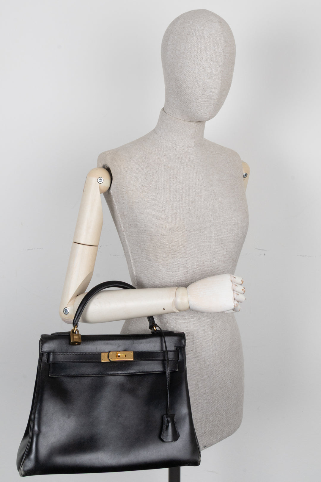 HERMÈS Vintage Kelly 32 Box Black