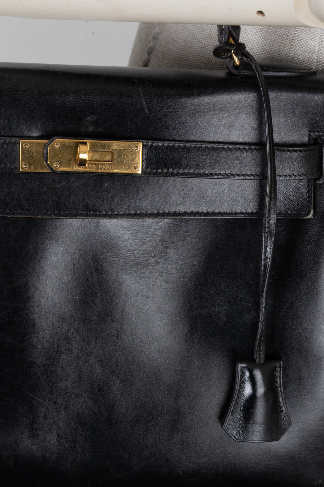 HERMÈS Vintage Kelly 32 Box Black