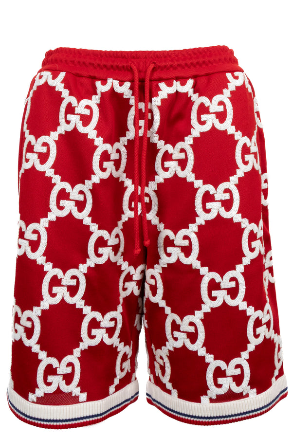 GUCCI Sequin GG Shorts Red