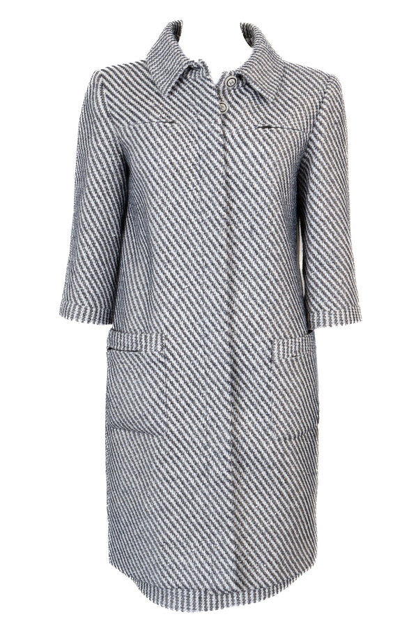 CHANEL 2015 Two Piece Fantasy Tweed Navy White
